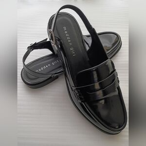 Madden Girl Black Slingback Loafers